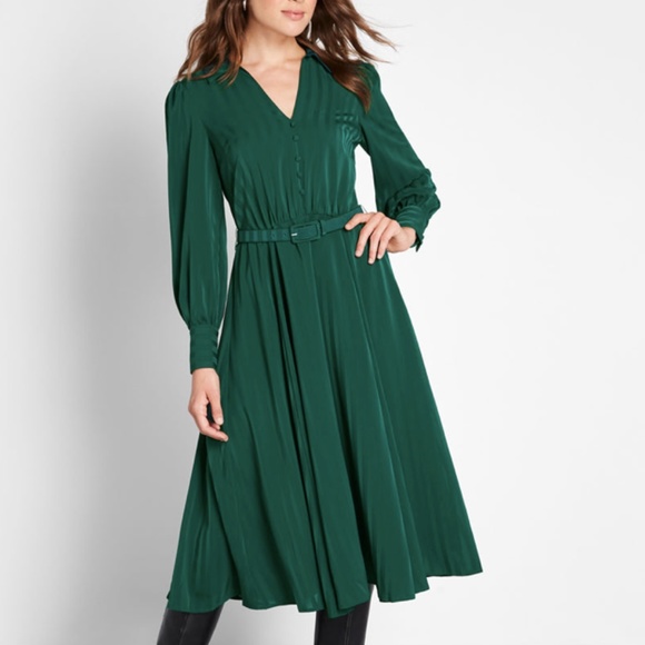 Modcloth Green Dress - Picture 1 of 10